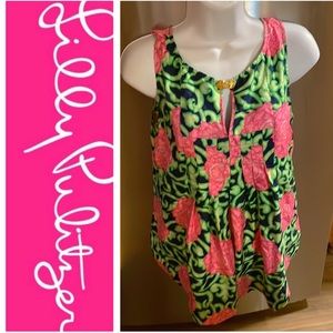 Lilly Pulitzer Pink and Green Tank Top